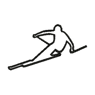 Skiier Outline 13447