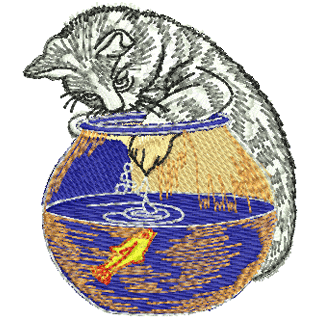 Cat and a Fish Bowl 11170