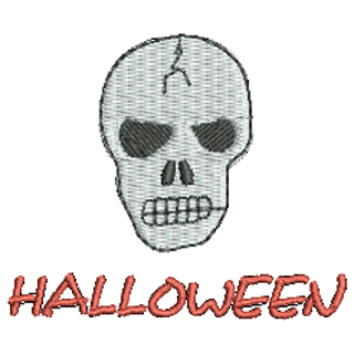 Skull with Halloween Text 10666