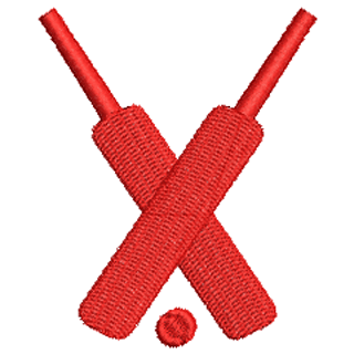 Crossed Cricket Bats 12034